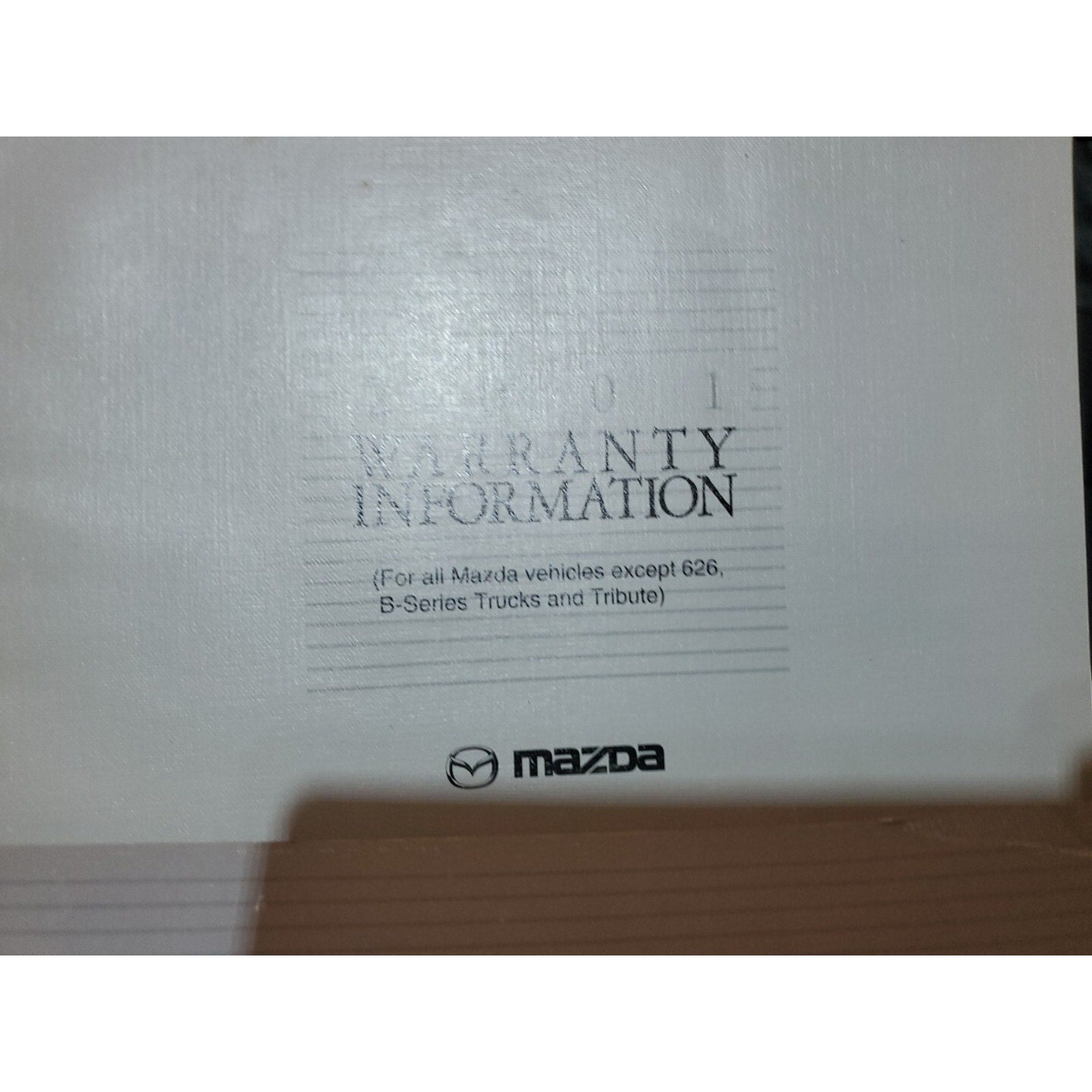 2001 Mazda MPV owners manual W/Case