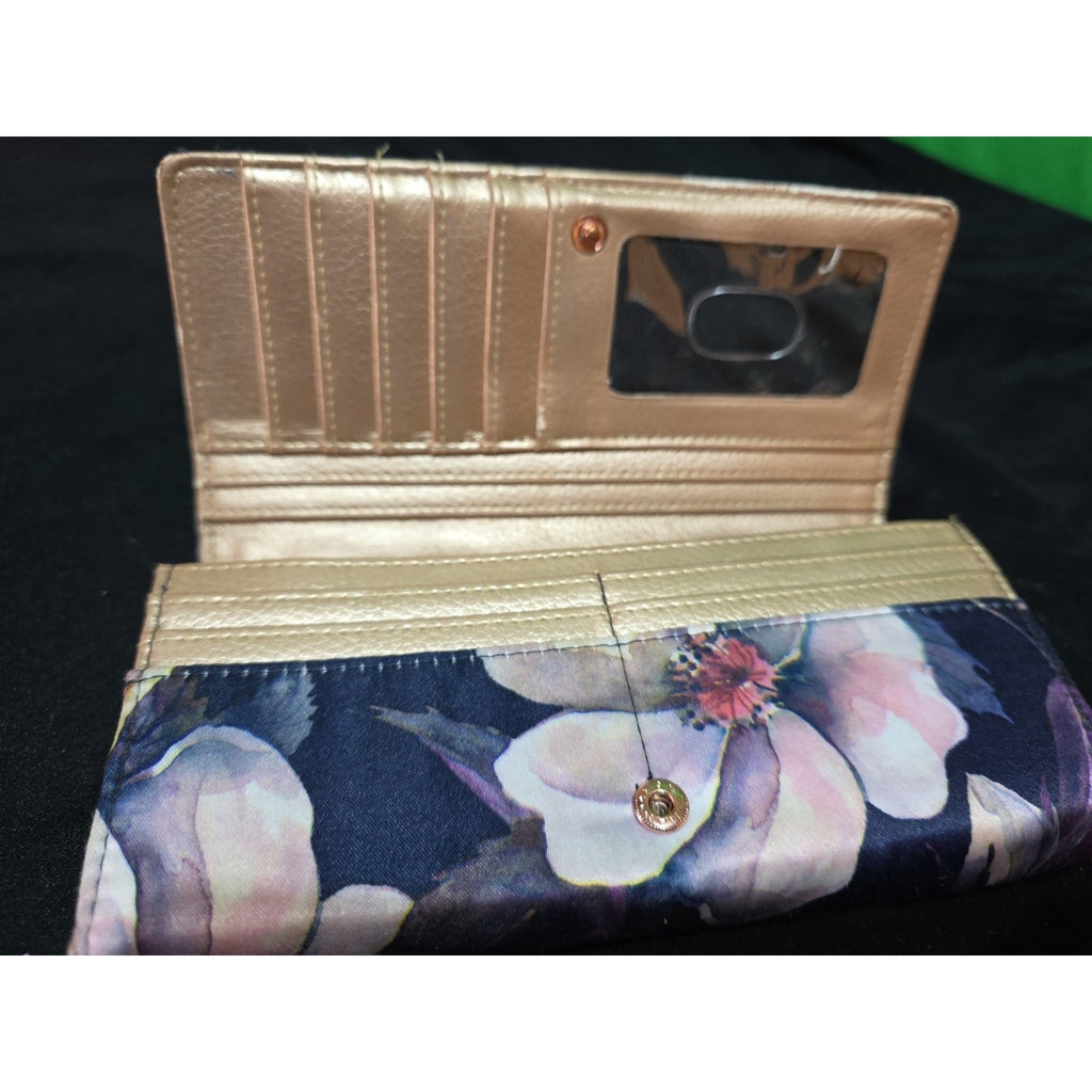 Buxton Floral Quilted Zip & Snap Wallet Multifunctional Organizer