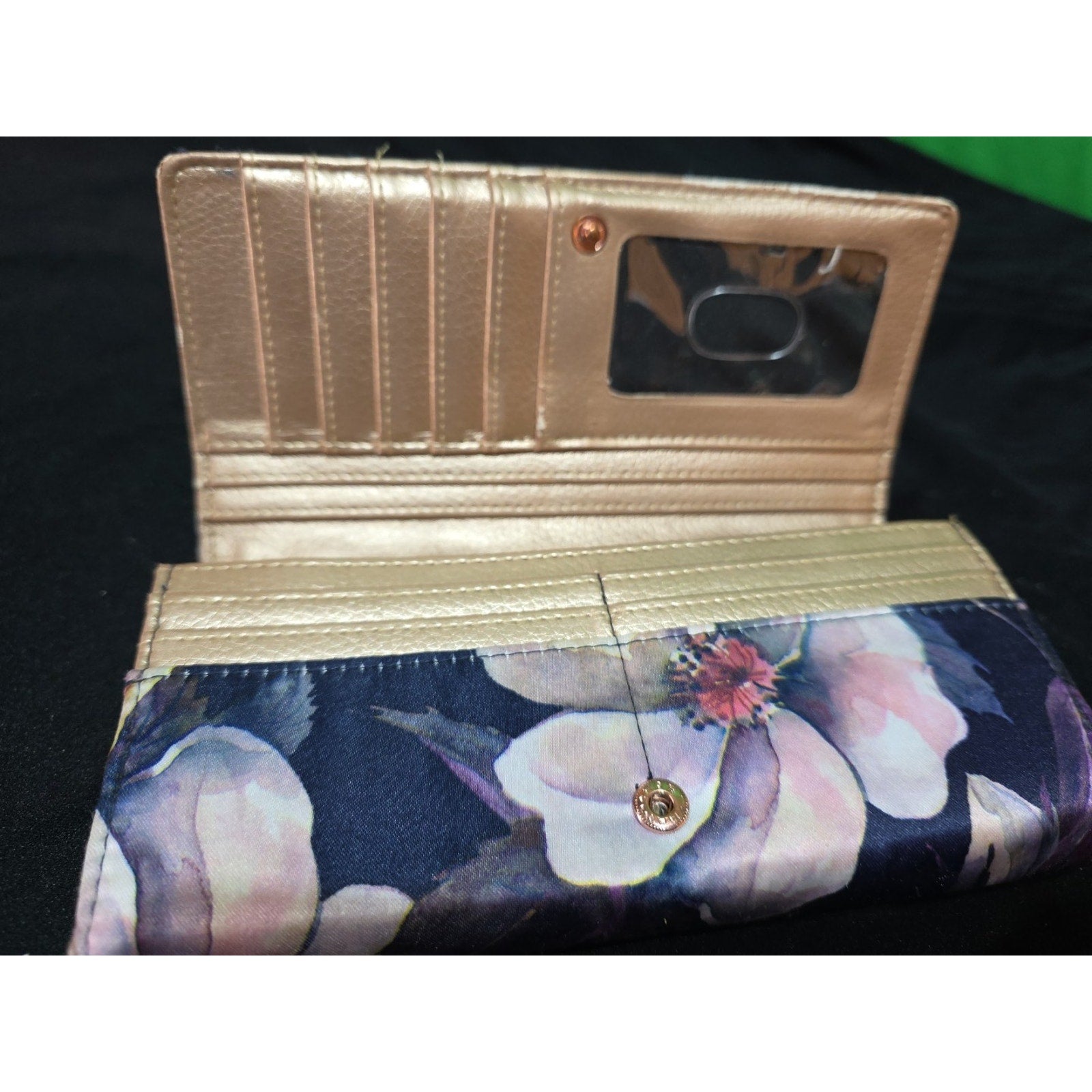 Buxton Floral Quilted Zip & Snap Wallet Multifunctional Organizer