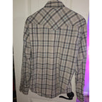 Wrangler Retro Mens Snap Button Up Western Shirt Size Medium Plaid Rodeo Cowboy