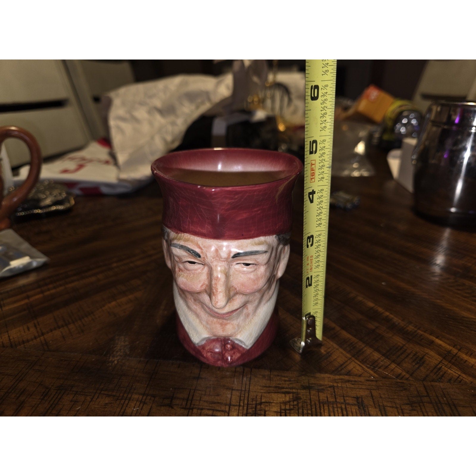 Vintage Toby Style Character Mug Creamer The Cardinal Wosley 3-4"Tall,