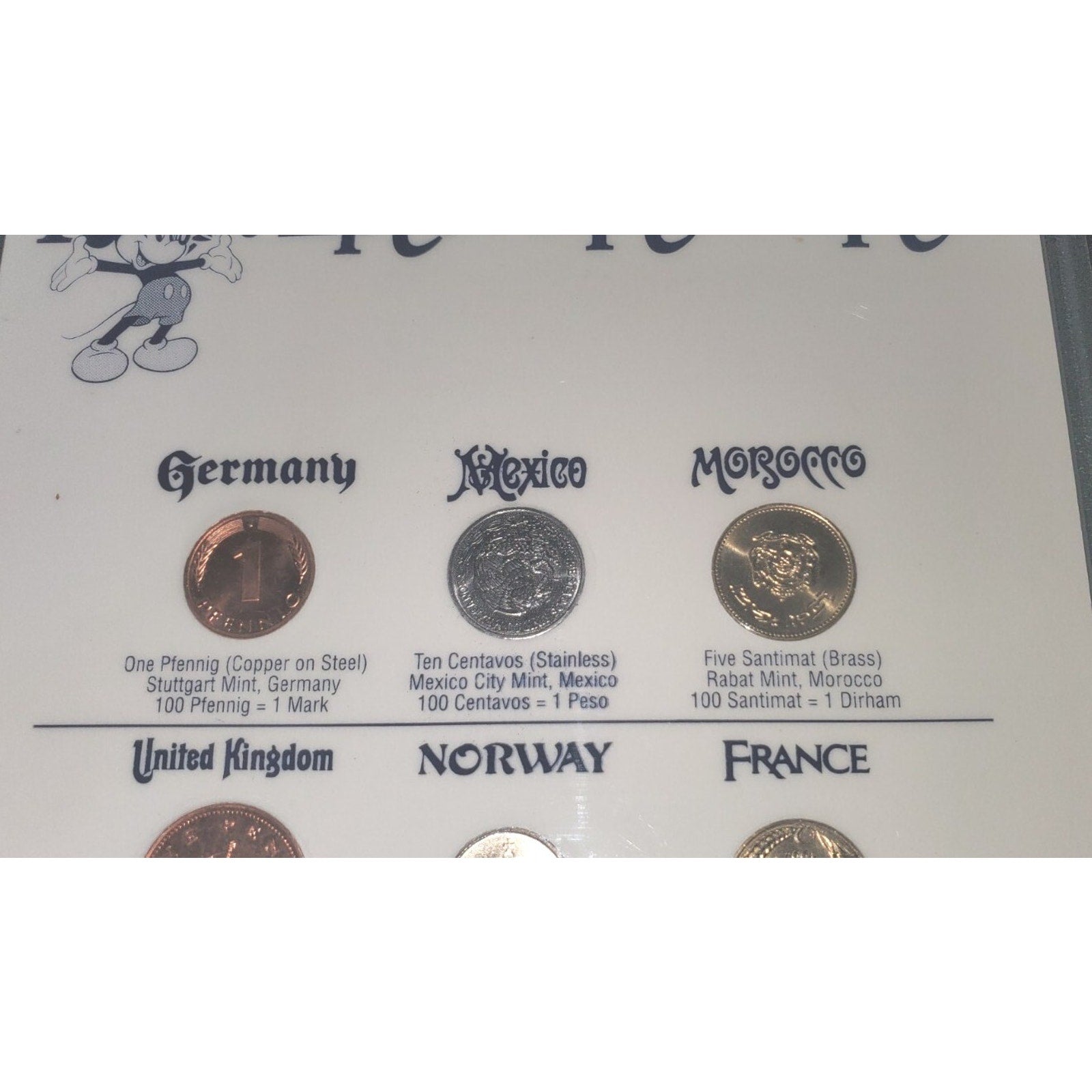 Disney World International Coin Set Vintage Epcot 2000