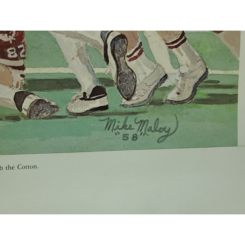 1986 Cotton Bowl Signed Litho 27 x 21 1/4 Original Football Man Cave Texas A&M