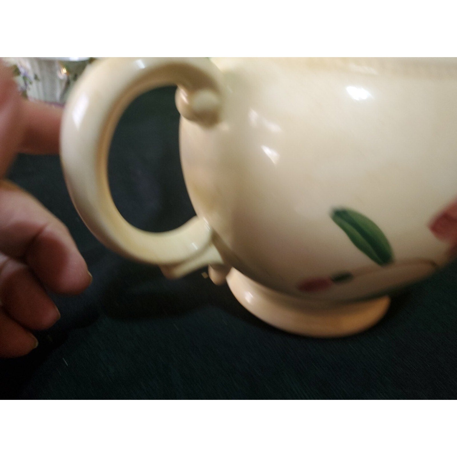 Vintage SHAWNEE POTTERY Hand Painted Ceramic Teapot Floral Motif USA