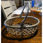 Vintage French Heavy Wire Basket Alluminum 11x8x3