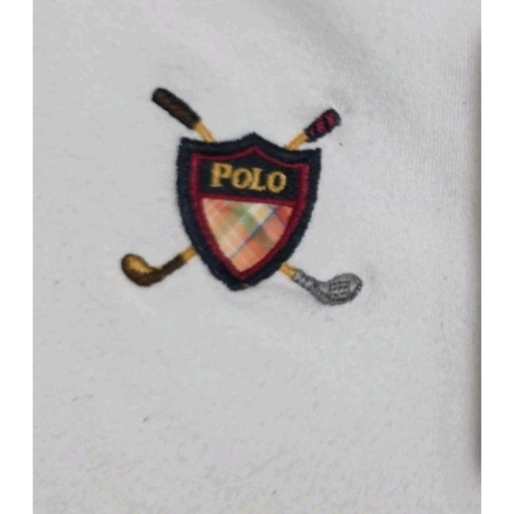 Polo Golf Ralph Lauren Shirt Men XL White Collard Long Sleeve Golf Crest Logo