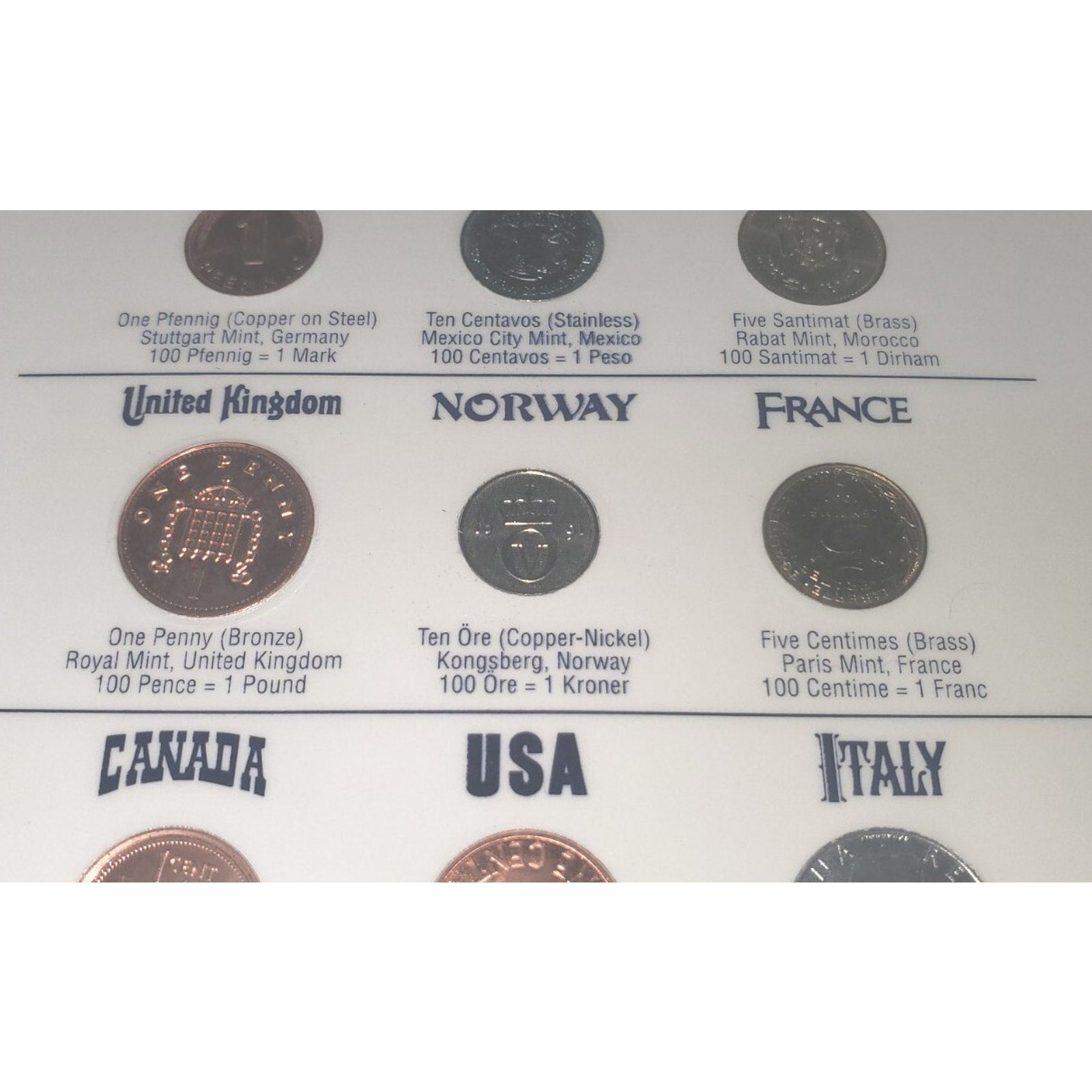 Disney World International Coin Set Vintage Epcot 2000