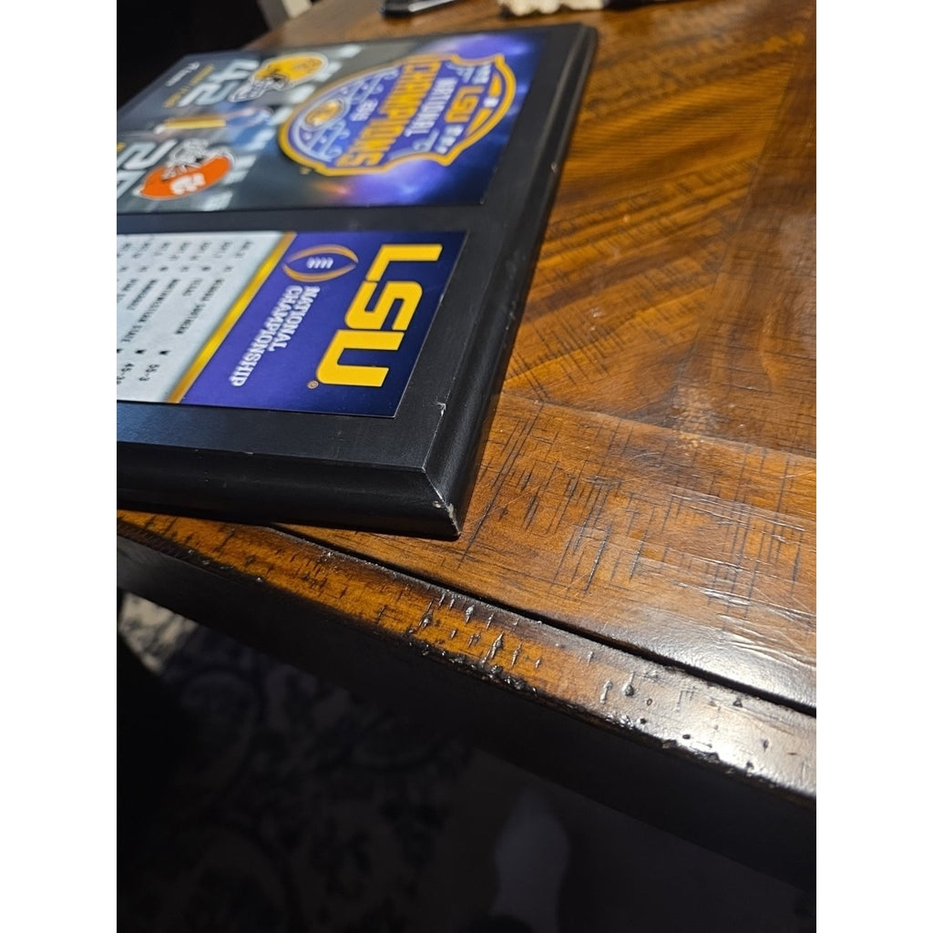 LSU 2019 National Champions Plaque - 15-0 Undefeated Season Schedule