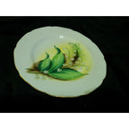 Vintage Hand Painted Norcrest 7.25" " Yellow Green Flowers Gold Trim Japan.