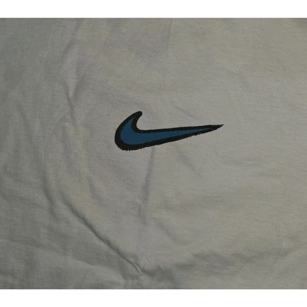 Vintage Rare 90s Nike Peace Love Swoosh T Shirt Medium Made in USA Red Tag