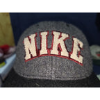 Vintage 90s Nike Wool Blend "Big Logo" Snapback Hat - MADE IN USA Raised