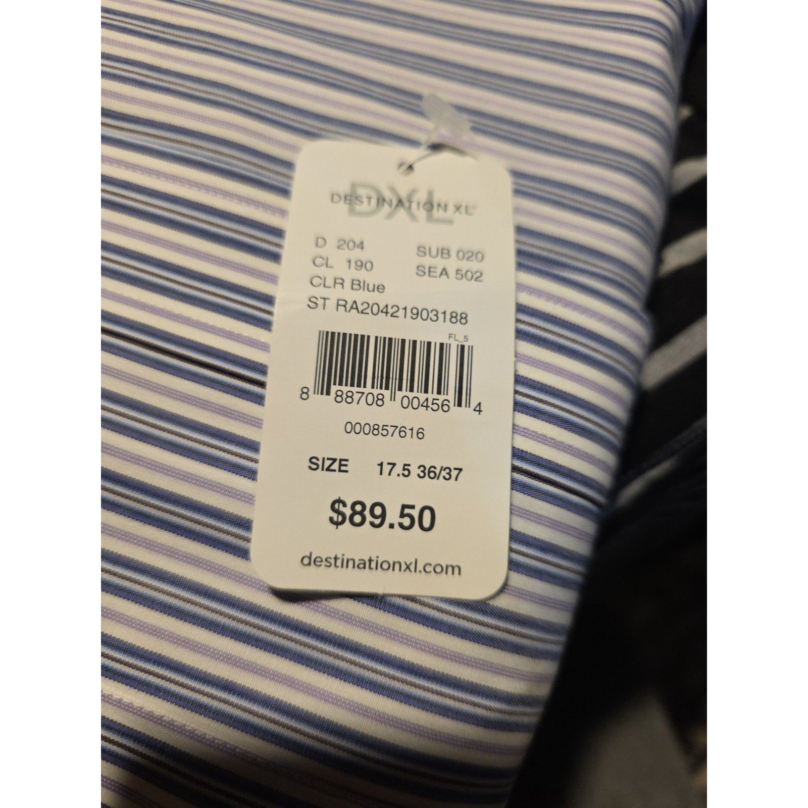 Rochester Men's Striped Long Sleeve Shirt Egyptian Cotton Size 17.5 38/39 New