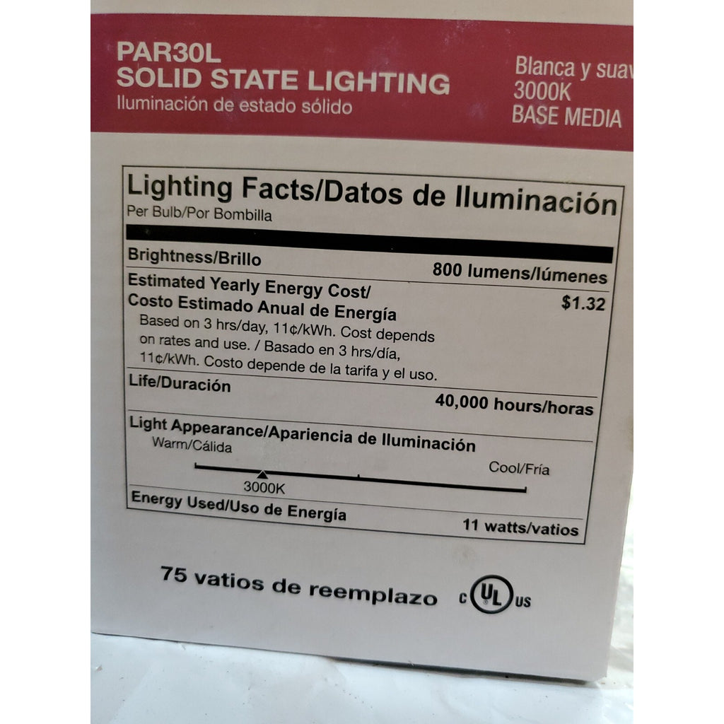 6 ct pack - LED Flood : Halco ProLED Par30L 75 Watt Dimmable Model # 83103