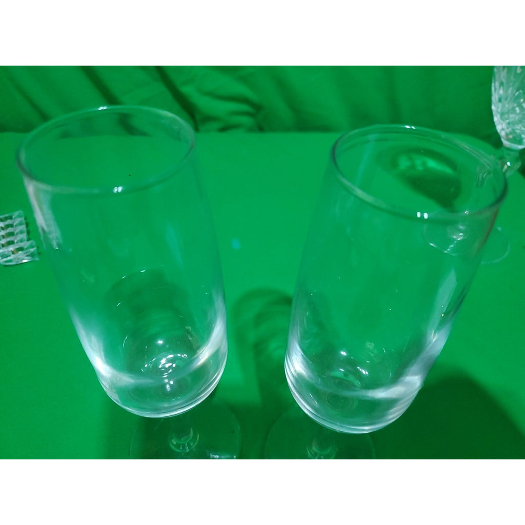 Set of 2 Champagne Glasses 6 oz ~ Wedding Party Sparkling Wine ~ 7.25"tall
