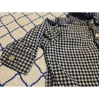 Carters Boys Size 3 Months Black & White CheckPlaid Button Up Long Sleeve Shirt