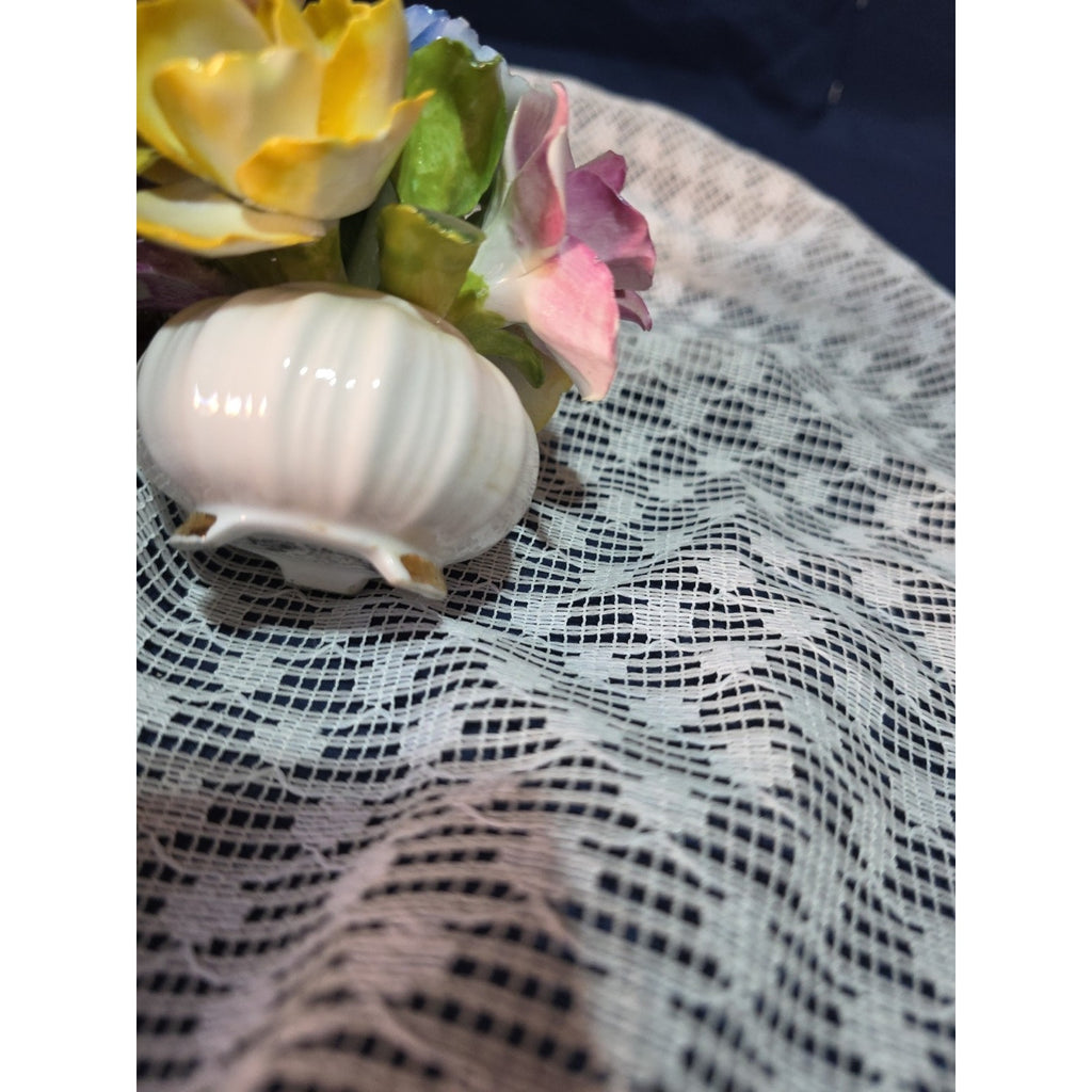 Vintage Jon Anton English Bone China Floral Basket Hand Painted Made in England