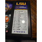 LSU 2019 National Champions Plaque - 15-0 Undefeated Season Schedule