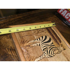 Vintage African Banana Leaf Mosaic Art Framed Zebra Folk Art Mid Century Kenya