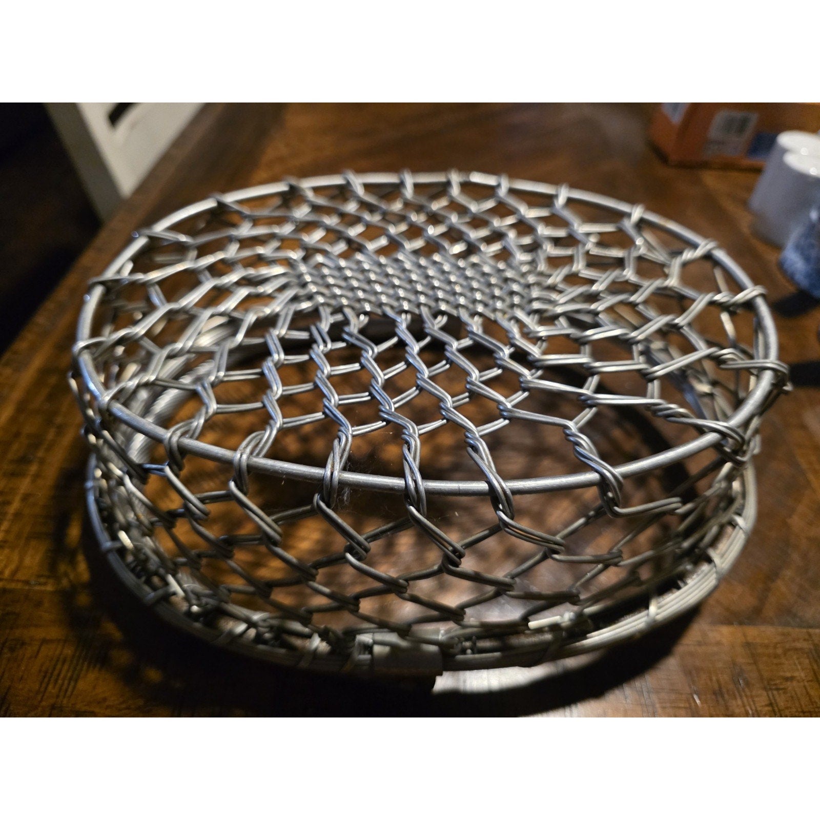 Vintage French Heavy Wire Basket Alluminum 11x8x3