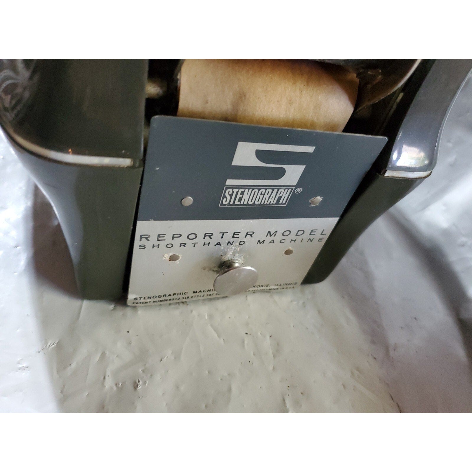 Vintage Stenograph Reporter Model paper tray, parts piece