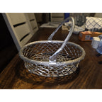Vintage French Heavy Wire Basket Alluminum 11x8x3