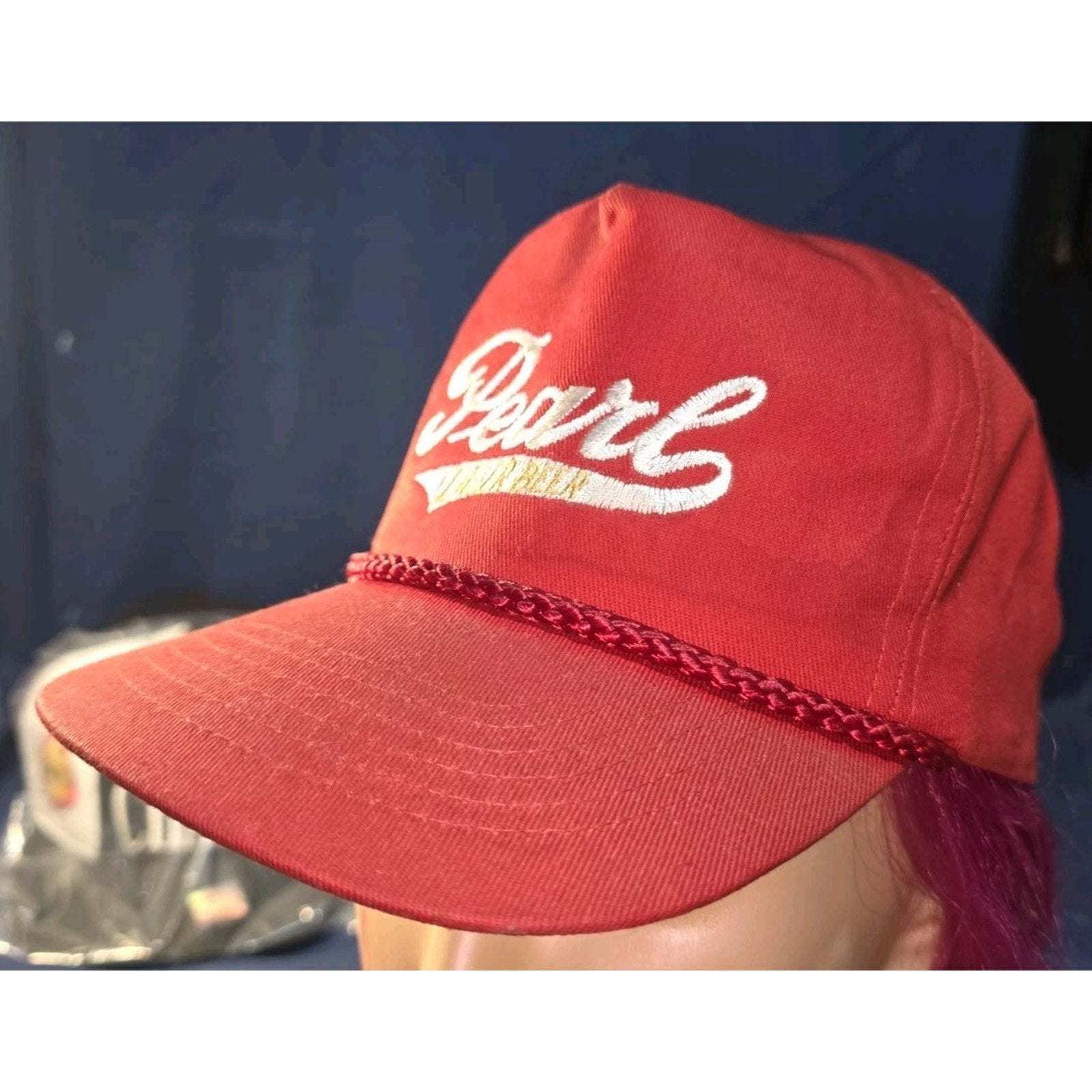 Vintage Pearl Lager Beer Red Rope Snapback Hat - KC Brand