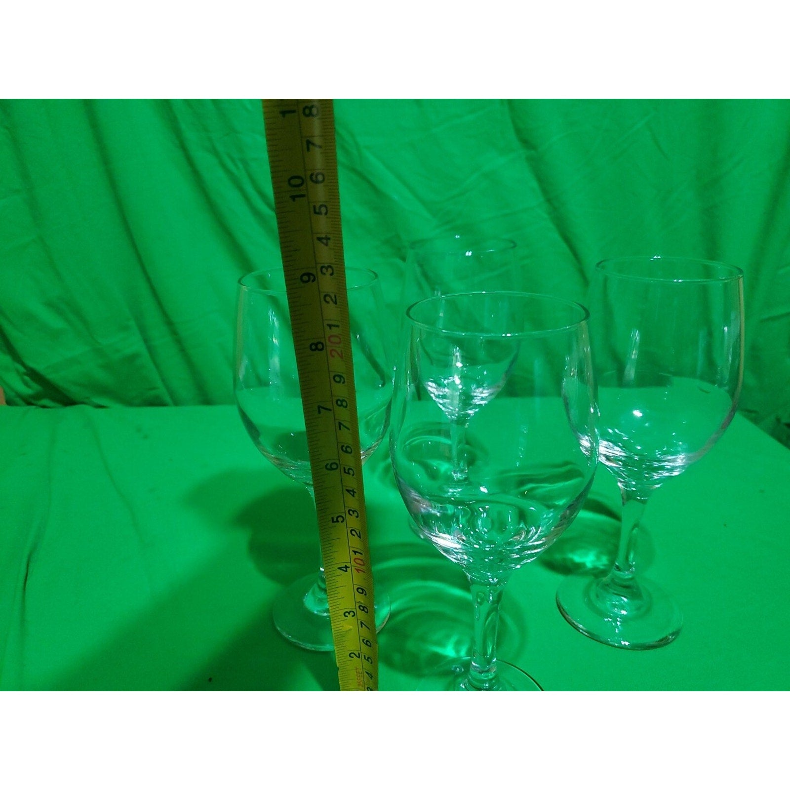 Wine Glasses Set Of 4 Crystal Clear Gobblet 8.5 tall