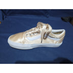 Vans Womens sz 8 Shoes Orange Peach Satin Skate Athletic Satin Lace Up Sneakers