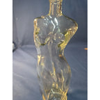 VTG Mid-Century Yellow Glass Nude Female Torso Bottle - Decorative MCM Decanter