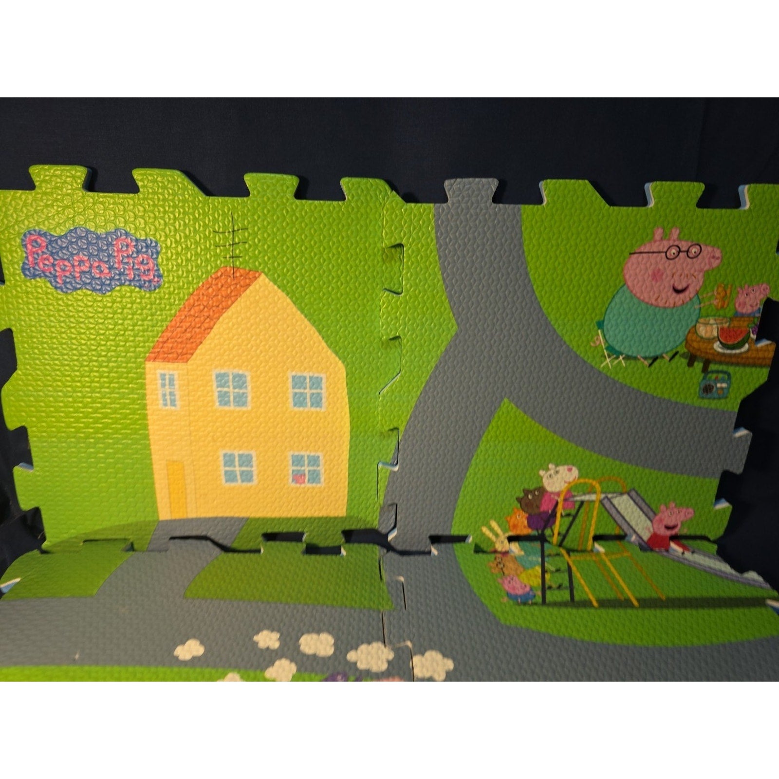 Peppa Pig 6pc Set Puzzle Tile Mega Playmat, Multicolor Free Ship