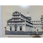 Vintage Pisa Cathedral , Leaning Tower Pisa 1960s Signed Photo Print Matted