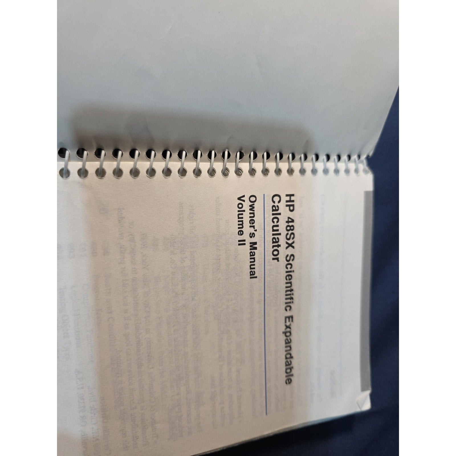 HP 48SX Scientific Expandable Owner's Manual Vol. I & Vol. 2 4th Edition 1990