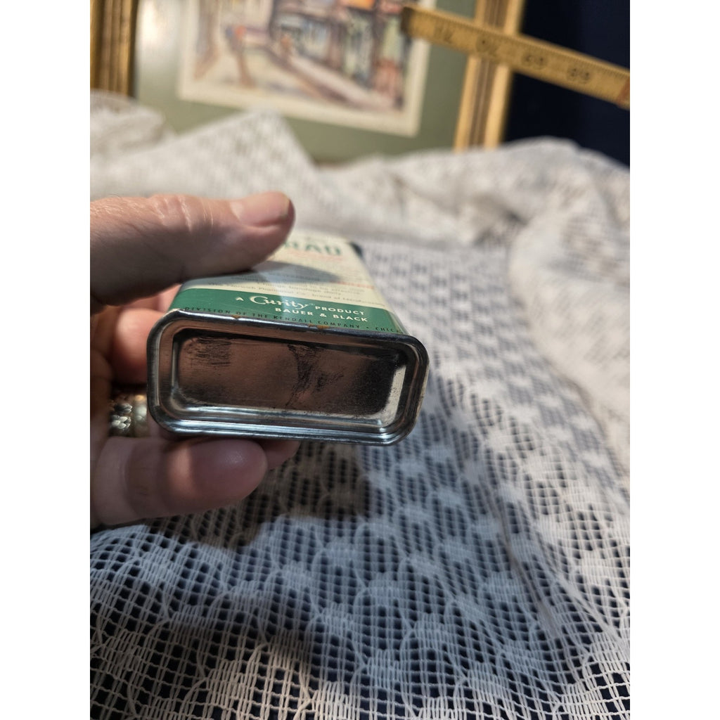 Vintage Curity Curad Tin Medicated Bandages 43 cent Embossed Tin W/ bandages