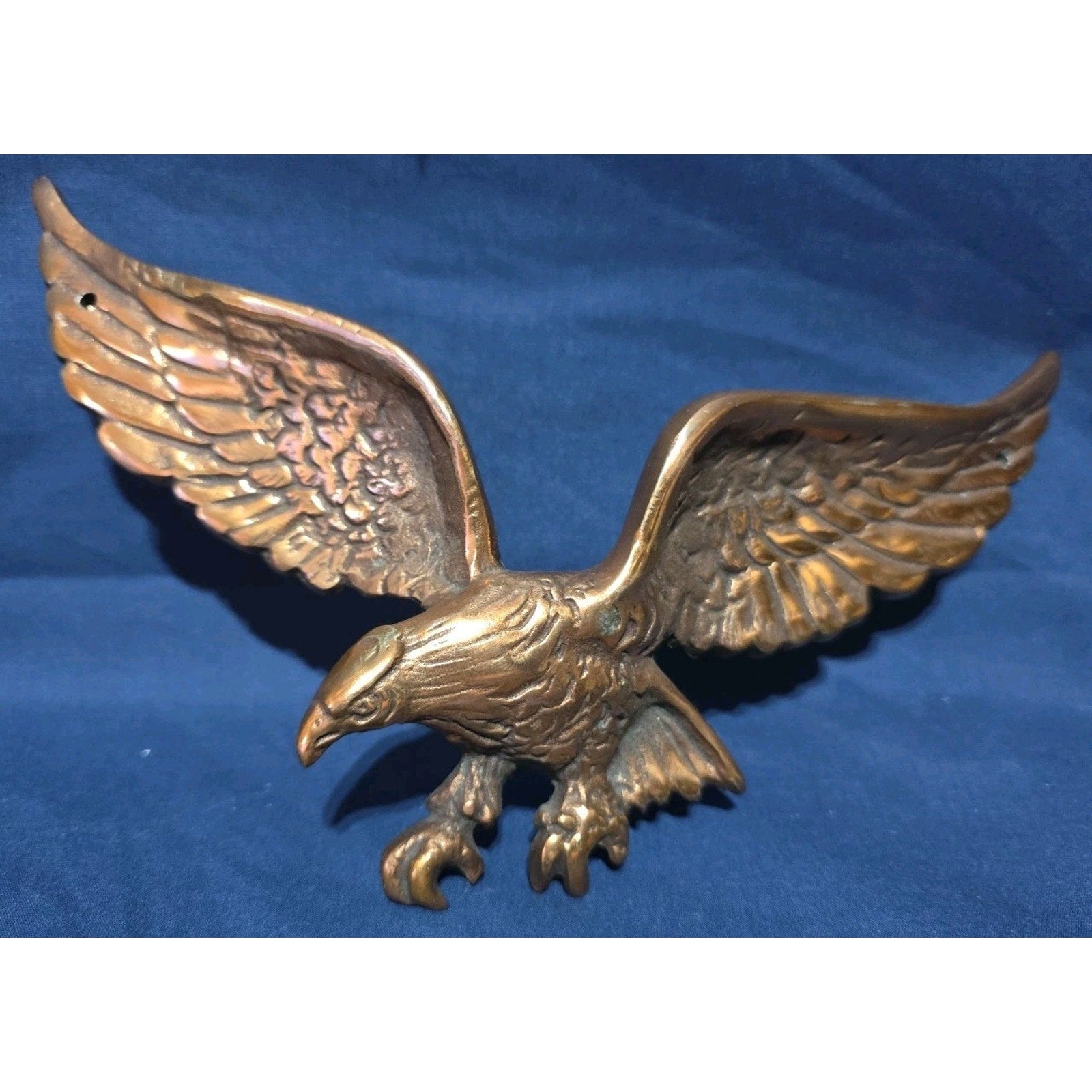 Vtg Eagle Wall Plaque Mount Vernon VA Cast Copper Finish Americana Souvenir 9"