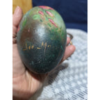VTG Ann Moody Hand Painted Goose Egg Signed Floral Folk Art Collectible Signed
