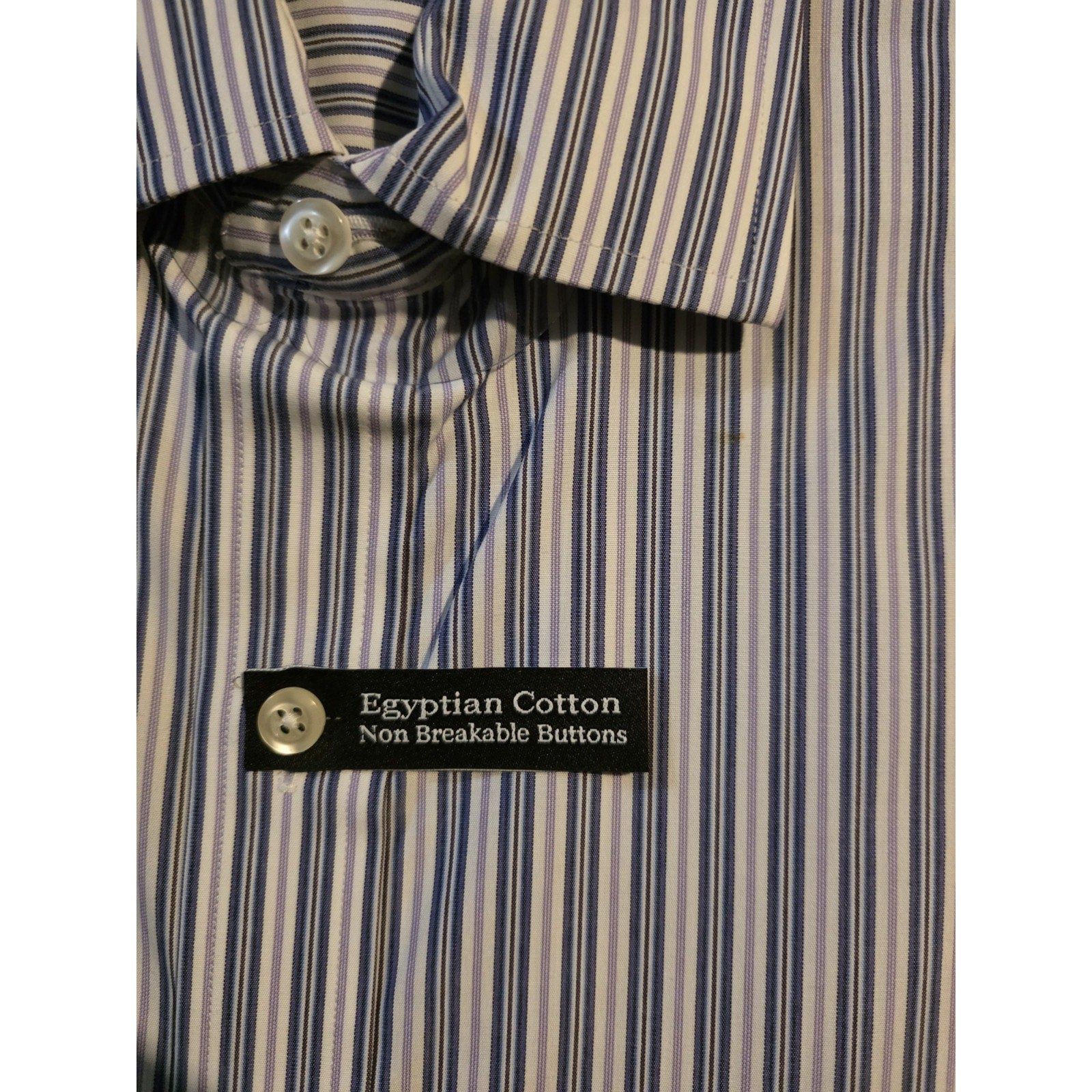 Rochester Men's Striped Long Sleeve Shirt Egyptian Cotton Size 17.5 38/39 New