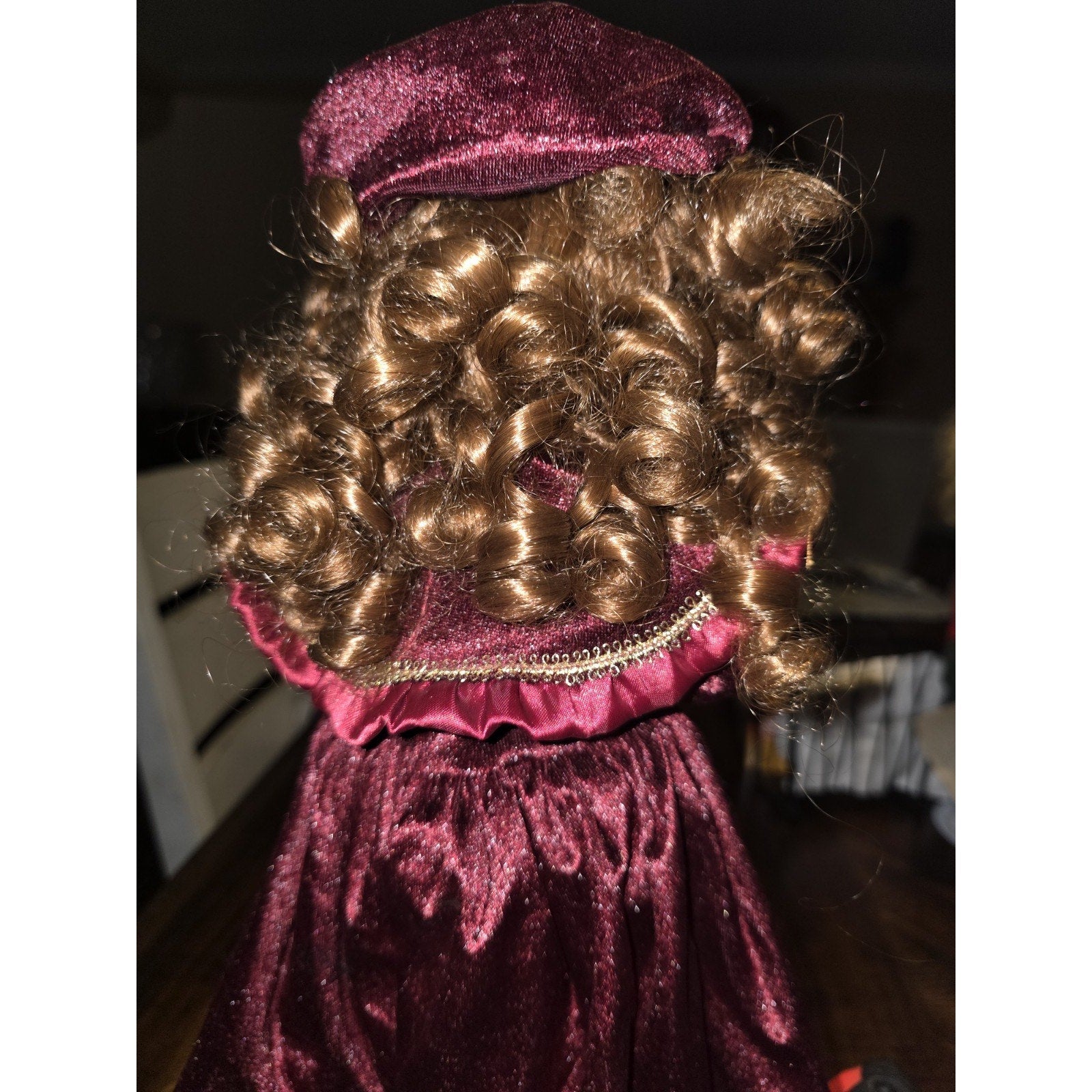 17” Porcelain Christmas Doll With Stand