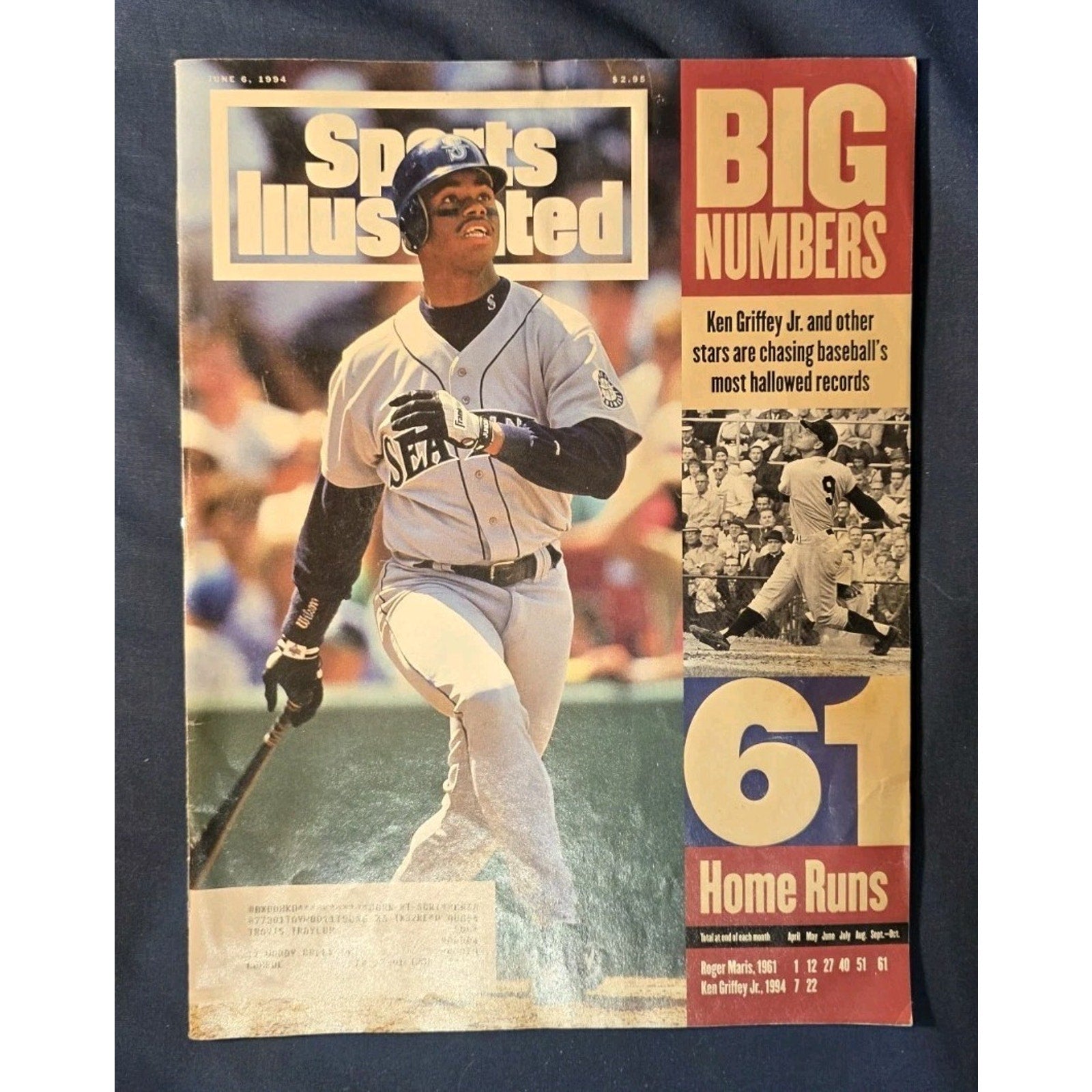 Rare Newsstand June 6 1994 Ken Griffey Jr Sports Illustrated Big Numbers 61