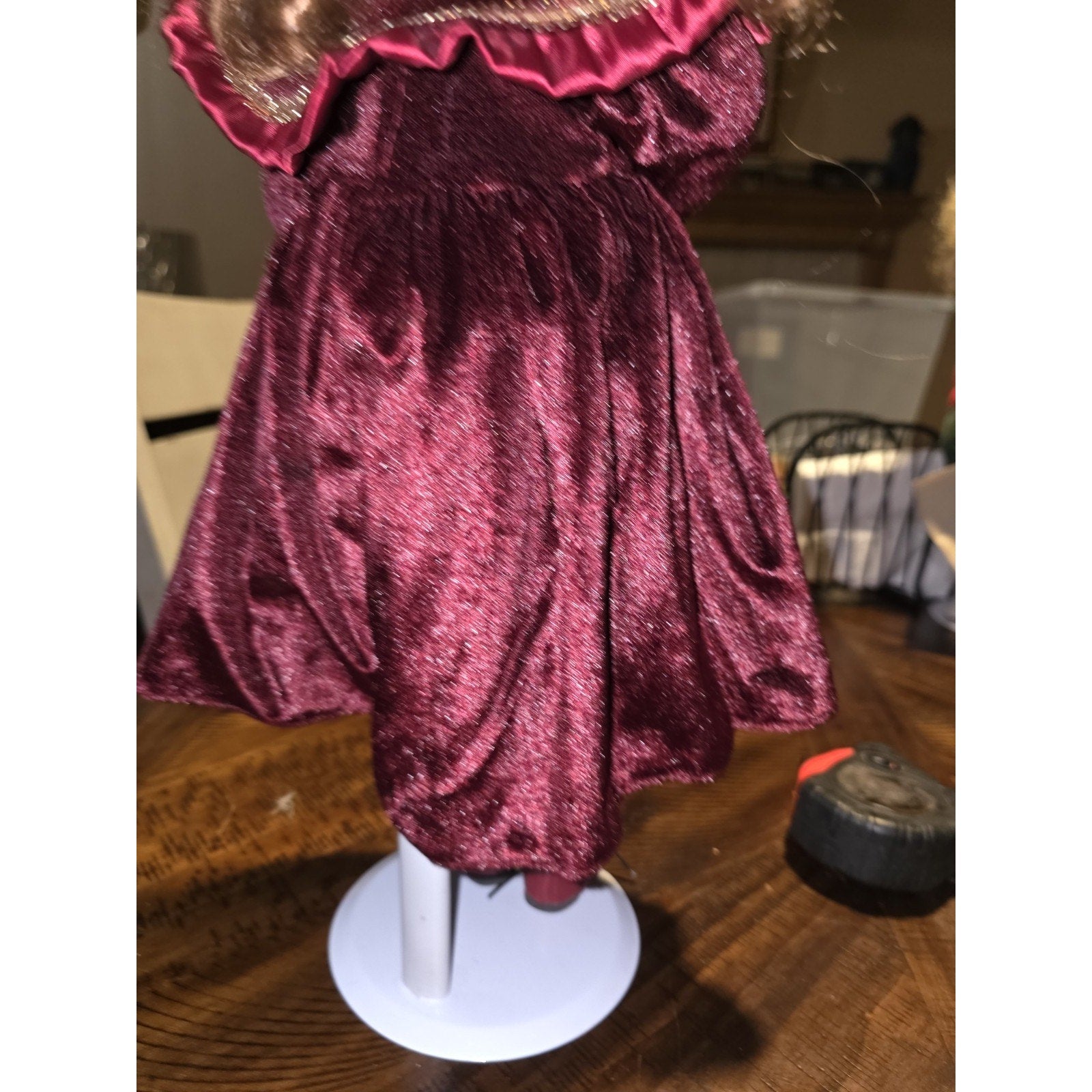 17” Porcelain Christmas Doll With Stand