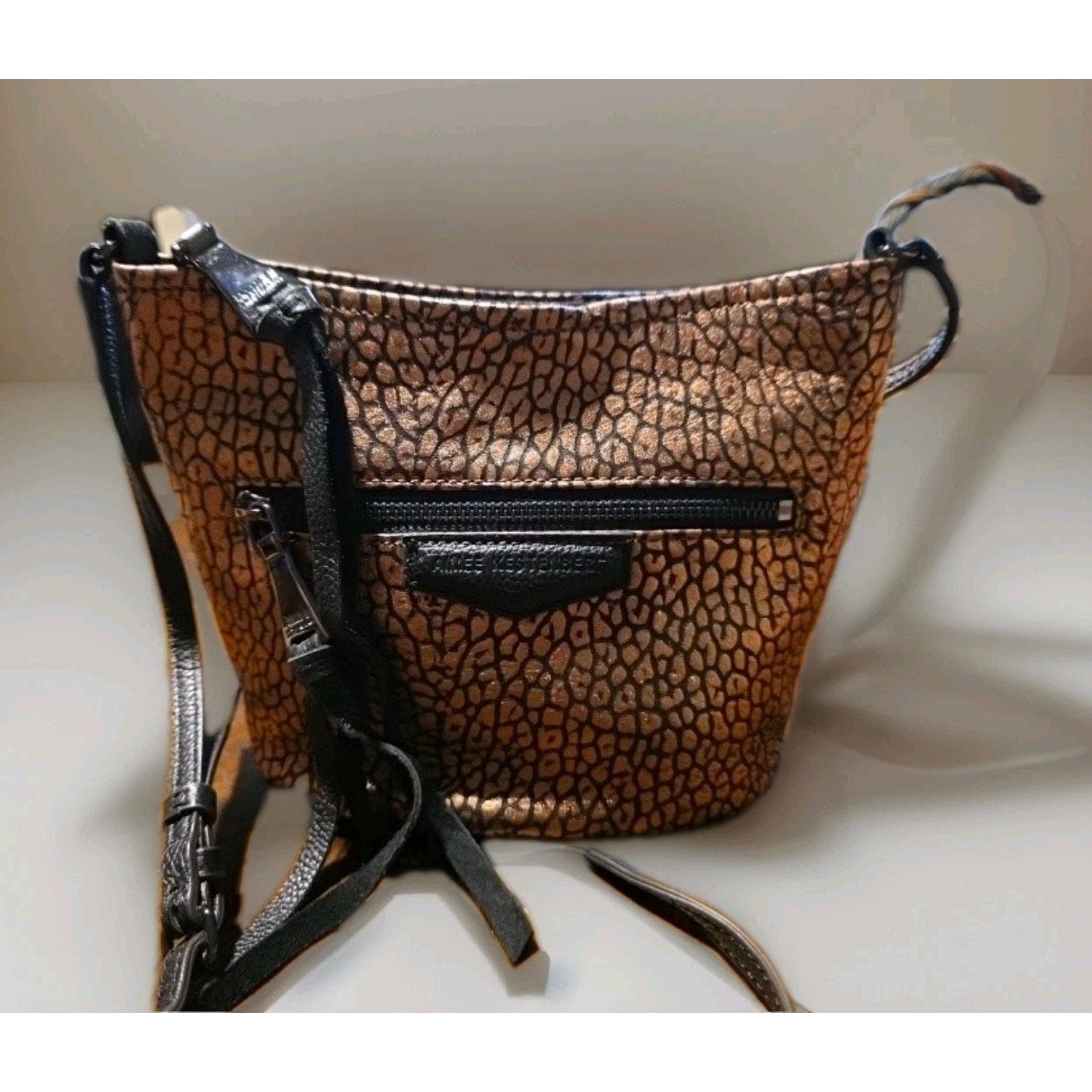 Aimee Kestenberg Tamitha Leather Crossbody Bag - Bronze Python Metallic - A2823