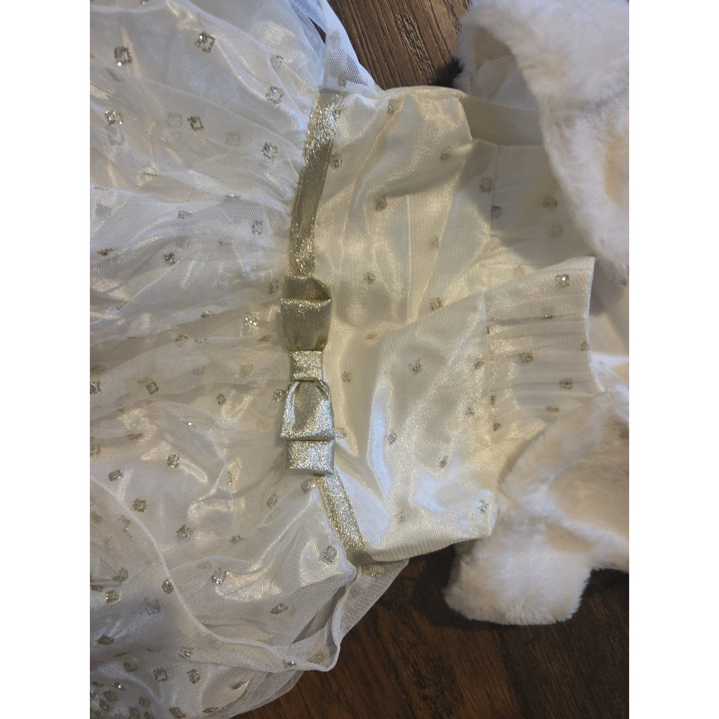 JONA MICHELLE Sleeveless Girl's Party Dress Size 2T White & Gold W/Shrug