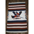 VTG Mexican Serape Saltillo Woven Blanket 80x48 Thunderbird with Snake Free Ship