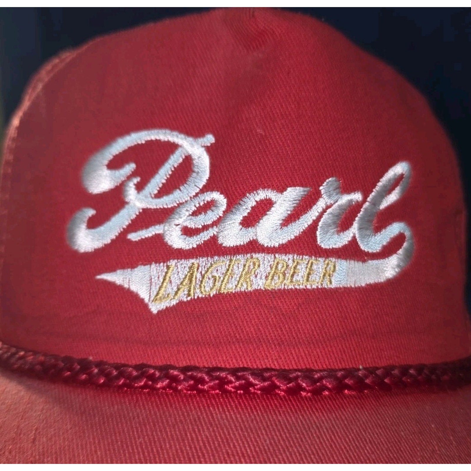 Vintage Pearl Lager Beer Red Rope Snapback Hat - KC Brand