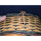 Vtg Natural Woven Fall Thanksgiving Basket - Bamboo Wicker Rattan 11 x 9 x 6