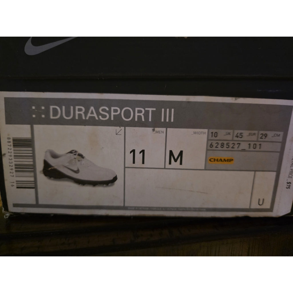 Nike Durasport III 3 Soft Spike Golf Shoes White/grey 628527-101 Mens Size 111