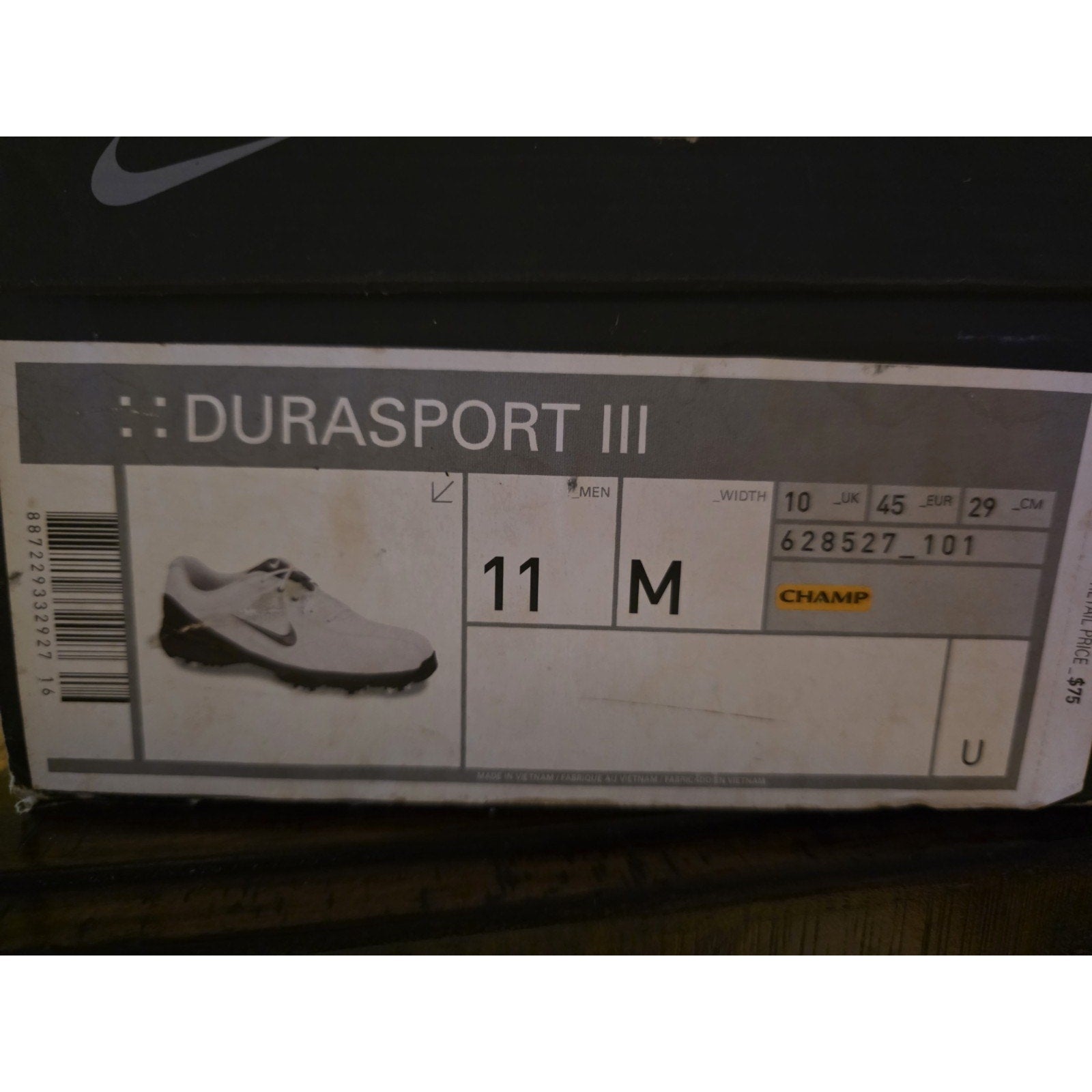 Nike Durasport III 3 Soft Spike Golf Shoes White/grey 628527-101 Mens Size 111