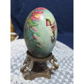 VTG Ann Moody Hand Painted Goose Egg Signed Floral Folk Art Collectible Signed