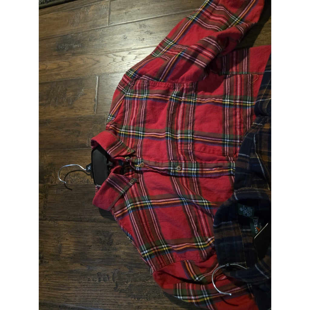 Lot of 2 American Eagle Super Plaid Button Down Flannel Size M