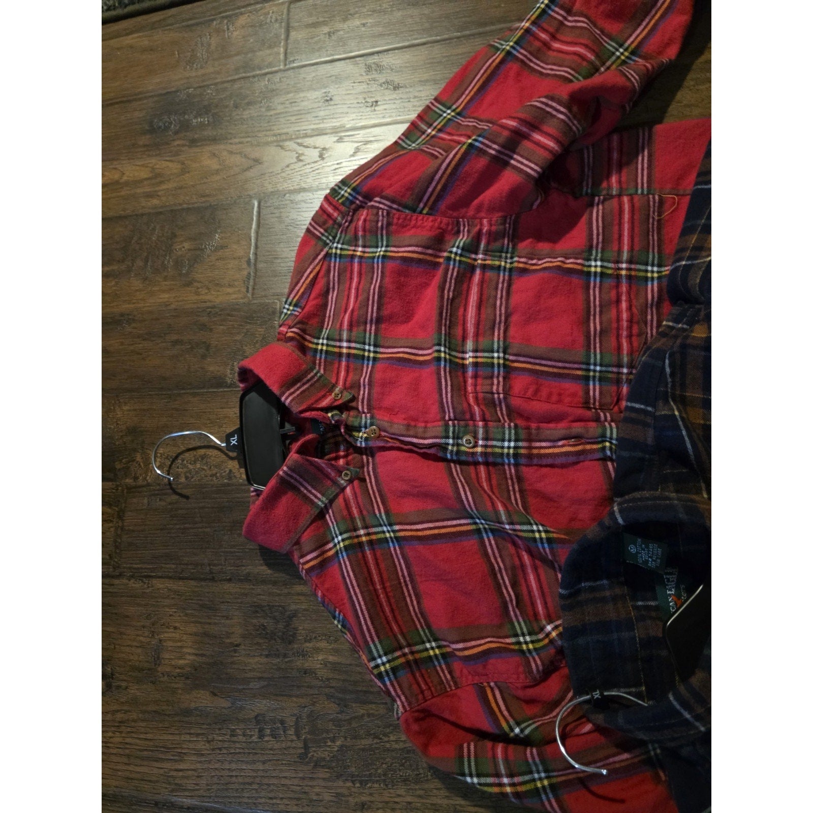 Lot of 2 American Eagle Super Plaid Button Down Flannel Size M