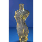 VTG Mid-Century Yellow Glass Nude Female Torso Bottle - Decorative MCM Decanter